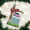 Old World Christmas 4.0 Inch Realty Sign Ornament Houses For Sale Sold Tree Ornaments - 2 of 3