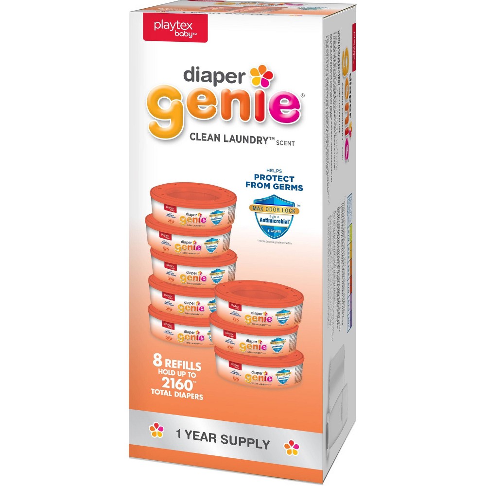 Photos - Other for Child's Room Diaper Genie Diaper Disposal Pail System Refill - Clean Laundry - 8pk