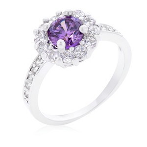 Slickblue 2.1 Ct Round Cut Classic Halo Ring for Women in Rhodium Plated, in 6 Color Options, Sizes 5-10 - 1 of 4