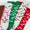 Kid's Cupcake Christmas 4pk Crew Socks - Ivory/Red/Green 2-5 - 3 of 4