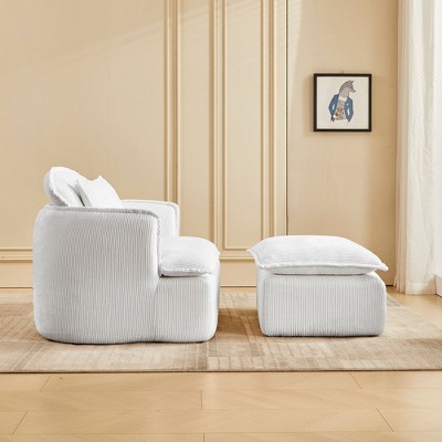 NicBex Couches for Living Room Recliner Single Seat Upholstered Lounge Chair Sofa Modern Design Accent Sofa with Ottoman