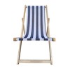 Striped Wood Sling Chair - Natural/Blue - WELLFOR: Poplar Frame, UV-Resistant, 220lb Capacity - 4 of 4