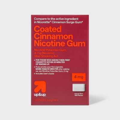 Coated Nicotine 4mg Gum Stop Smoking Aid - Cinnamon- 100ct - up&up™