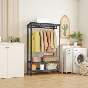Heavy Duty Freestanding Garment Rack with 8 Adjustable Wire Shelves & 5 Clothes Rails, Portable Adjustable Closet Organizer Wardrobe Clothes Rack - 1 of 4