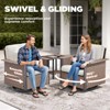 3-Piece Patio Furniture Set, Outdoor Swivel Rocker Patio Chairs Furniture Set of 2 with Side Table & Thicked Cushions for Porch, Balcony, Deck - 4 of 4