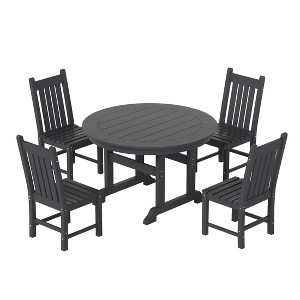 WestinTrends 5 Piece Outdoor Patio Dining Set Outdoor Round Table and Chair Set - 1 of 2