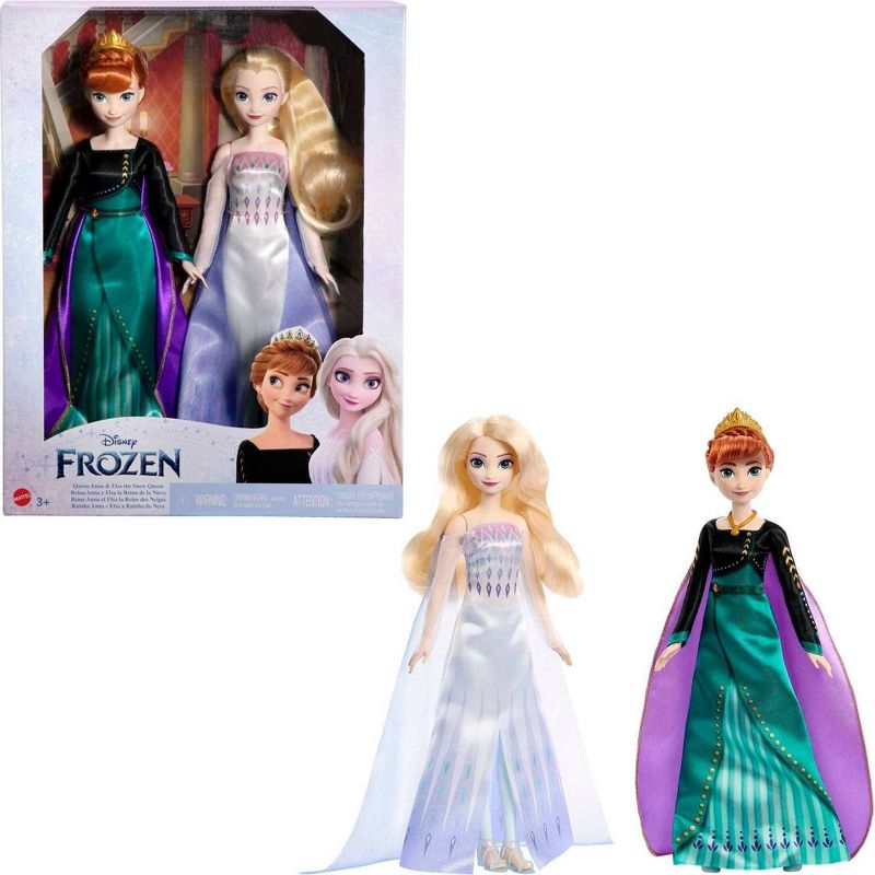 Disney Frozen Queen Anna &#38; Elsa the Snow Queen Fashion Doll 2pk, 1 of 7