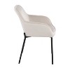 Set of 2 Daniella Velvet/Steel Dining Chairs Black/Cream - LumiSource: Upholstered Bucket Seat, Metal Base - image 3 of 4