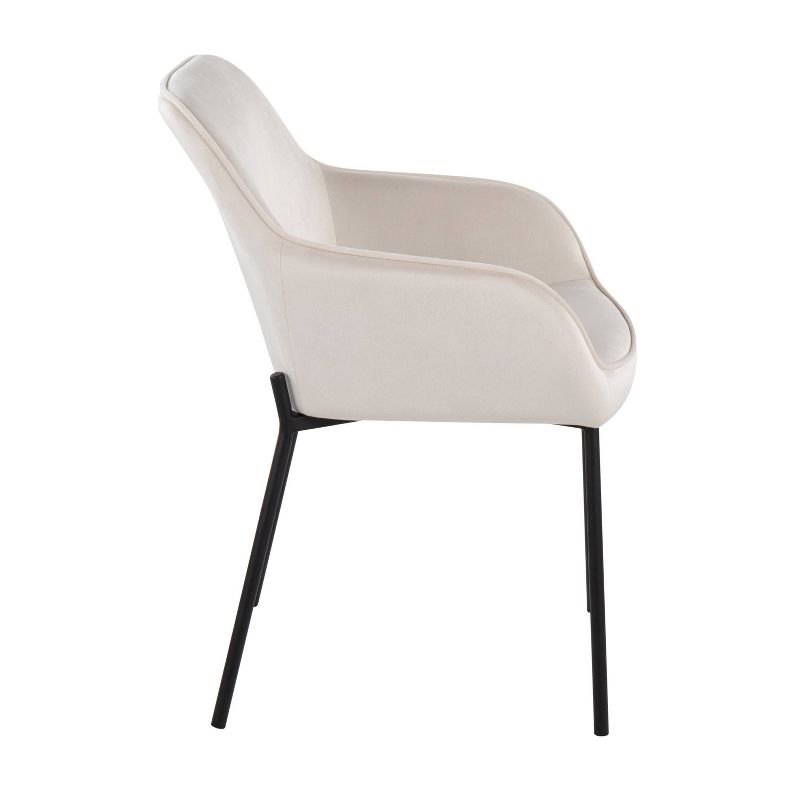 Set of 2 Daniella Velvet/Steel Dining Chairs Black/Cream - LumiSource, 4 of 11