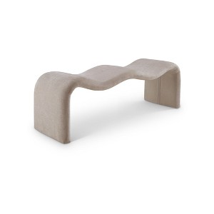 Meridian Furniture,Willow Chenille Fabric Bench - 1 of 4