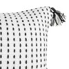 White with Black Tick Stripe 14X22 Hand Woven Filled Outdoor Pillow - Foreside Home & Garden - 4 of 4