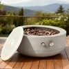 24" Propane Gas Fire Pit Bowl, 50000 BTU Round Steel Fire Pit for Outside Patio Deck Garden Backyard- Grey - 3 of 4