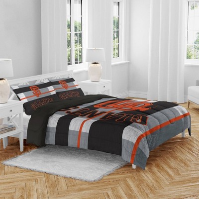 MLB San Francisco Giants Heathered Stripe Queen Bedding Set in a Bag - 3pc