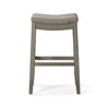 HomeRoots 31" Gray and Cool Gray Faux Leather and Solid Wood Backless Bar Height Bar Chair - 4 of 4