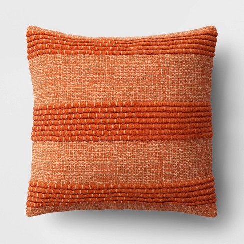 Textural Woven Square Throw Pillow Orange Threshold Target