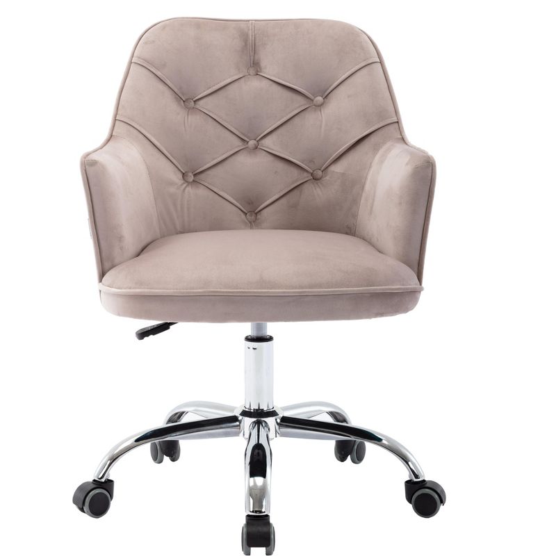 Modern Velvet Home Office Swivel Shell Chair-ModernLuxe, 5 of 14