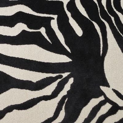 Sofia Black and White Zebra Velvet 18" Square Throw Pillow