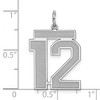Black Bow Jewelry Sterling Silver, Jersey Collection, Large Number 12 Pendant - 4 of 4