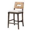 bali & pari Porsha Modern Bohemian Dark Brown Finished Mahogany Wood and Natural Rattan Counter Stool - 2 of 4