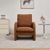 Boucle Accent Armchair, Modern Upholstered Chair with Solid Wood Frame, Comfy Reading Chair for Living Room, Bedroom – Cuddlewood - 2 of 4