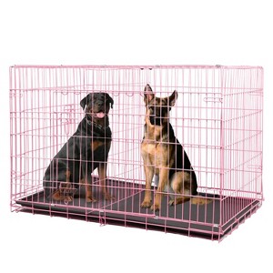 BestMassage 24/30/36/42/48 Inch Dog Crate Dog Cage Dog Kennel with Double Door Removable Tray & Handle Indoor Outdoor Pet Crate - 1 of 4