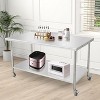 Commercial Stainless Steel Table for Prep & Work, 60 x 24 in Kitchen Food Prep Table with Adjustable Under Shelf and Hooks, for Warehouse,Garage - 3 of 4