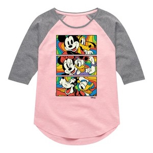 Girls' - Disney - Mickey & Friends Shirt Tail Raglan Graphic T-shirt - 1 of 3