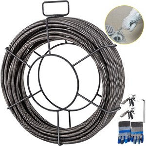 VEVOR Drain Cleaning Cable 75 Feet x 3/8 Inch Solid Core Cable Sewer Cable Drain Auger Cable Cleaner Snake Clog Pipe Drain Cleaning Cable, Gray - 1 of 4