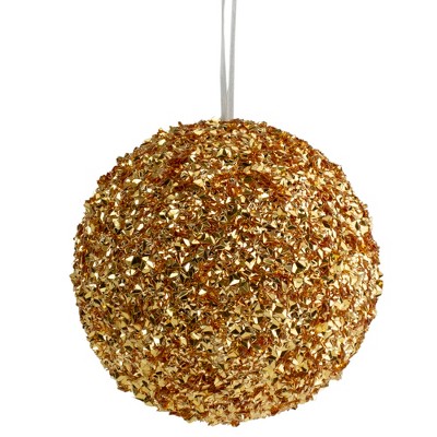 Northlight 6" Gold Glitter Christmas Ball Ornament
