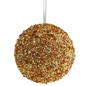 Northlight 6" Gold Glitter Christmas Ball Ornament - 1 of 3