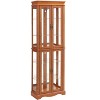 TIRAMISUBEST Lighted Glass Curio Display Cabinet - Oak Mobile File Cabinet - 4 of 4