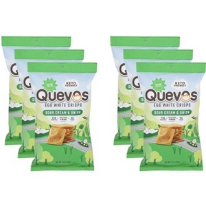 Quevos Sour Cream & Onion Egg White Crisps - Case of 6 - 3.2 oz - 1 of 2