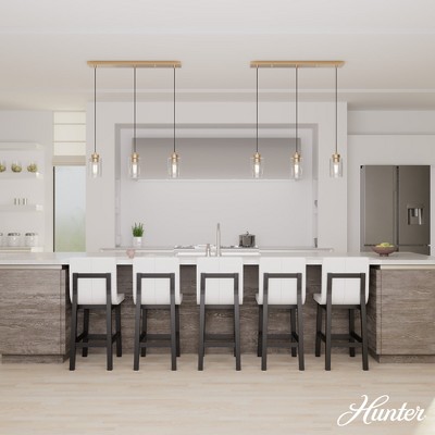 Hartland Alturas Gold 3-Light Cluster Linear Pendant with Clear-Seeded Glass