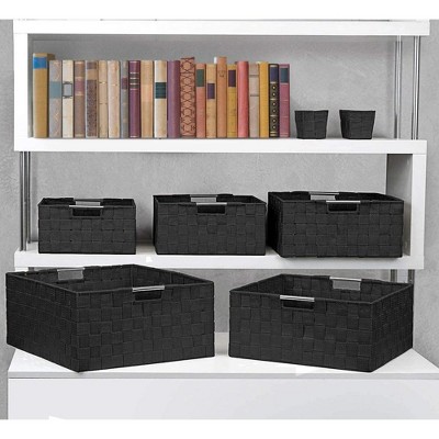 Sorbus Black 7-Piece Woven Basket Bin Set