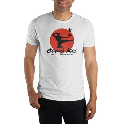 Cobra Kai Karate Kid Saga Mens White Graphic Tee Shirt