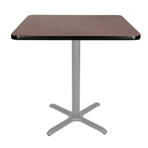 Hampden Furnishings 36" Bennet Collection Square with X Base Dining Table Gray/Mahogany - image 1 of 4