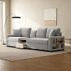 Christopher Knight Home Yira 111.8'' Modern 3-Seater Chenille Upholstered Sectional Sofa with Console, Storage Armrest and Pillows - 2 of 4