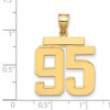 Black Bow Jewelry 14k Yellow Gold, Athletic Collection, Large Polished Number 95 Pendant - 2 of 3