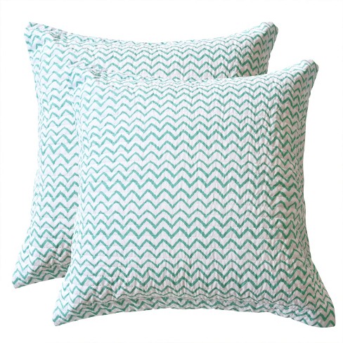 Euro 2pc Leora Floral Sham Set Aqua Homthreads Target