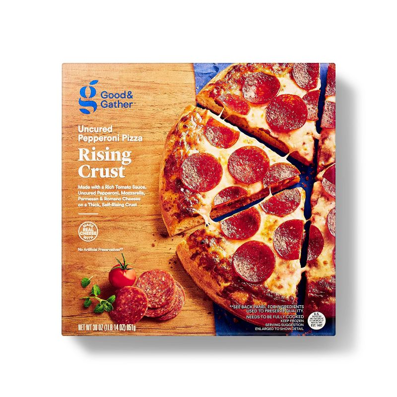 Self-Rising Crust Uncured Pepperoni Frozen Pizza - 30oz - Good &#38; Gather&#8482;, 1 of 3