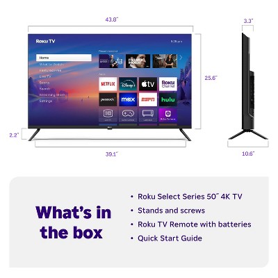 Roku 50" Select Series 4K HDR Smart Roku TV with Roku TV Remote - Thumbnail 4
