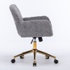 NicBex Upholstered Office Chair with Adjustable Height Modern Rotatable Computer Chair Vanity Chair with Golden Base for Office, Study, Bedroom - 4 of 4