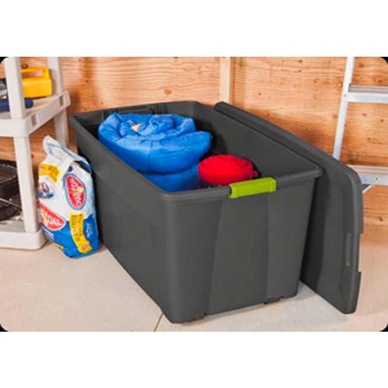 Sterilite 45 Gallon Heavy Duty Plastic Stackable Storage Container Tote with Wheels and Latching Indexed Lid for Home Organization, 6 of 9