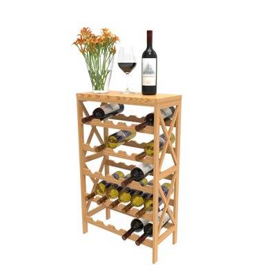 Hastings Home Rustic Space-Saving Free-Standing Wine Bottle Holder