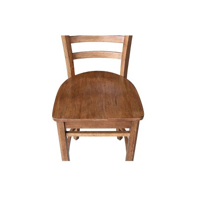 Emily Distressed Oak Solid Wood Counter Height Stool