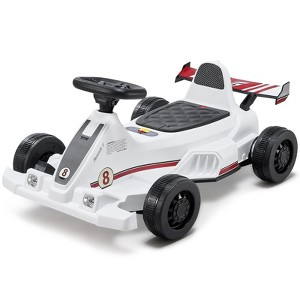 Electric Go Kart 6V Drift Go Cart for Kids Ages 2+ Strong Motor White - 1 of 4