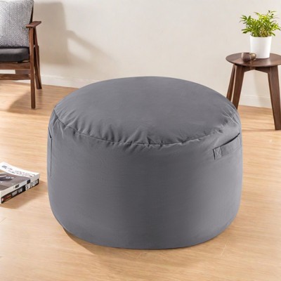 FURNIinspire Bean Bag Seats Foam Filled Bean Bag Chair For Adults With Soft Removable Cover, Sofa For Living Room Bedroom, Dark Gray, 48"*48"*26"