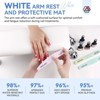 SAVILAND Pro Salon Armrest System - XL Ergonomic Hand Rest w/ Microfiber Leather Mat.(White) - 2 of 4