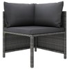 vidaXL 2-Seater Outdoor Garden Sofa with Cushions, Gray Poly Rattan Patio Set with Removable and Washable Polyester Covers - 2 of 4