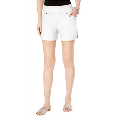 I-N-C Womens Curvy Pull-On Casual Walking Shorts, White, 18